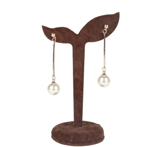 

Flannel Earring Show Stand Rack Eardrop Jewelry Showing Shelf Dangler Display Holder Stand(Brown)