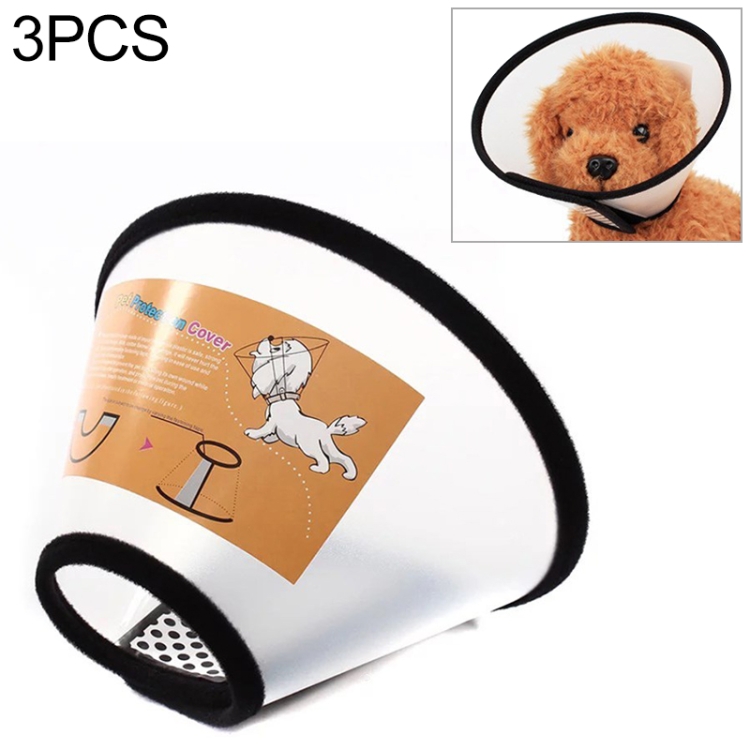 

3 PCS Pet Protective Collar Cat Dogs Neck Surgery Wound Healing Health Medical Circle, Size:15-21cm