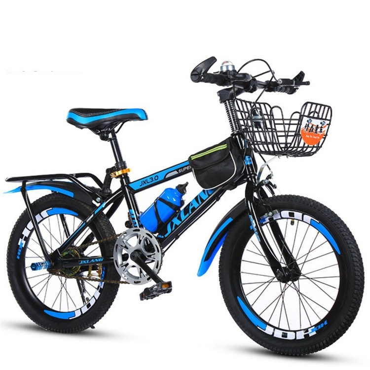 

18 Inch Childrens Bicycles 7-15 Years Old Children Without Auxiliary Wheels, Style:Single Speed Luxury(Black Blue)