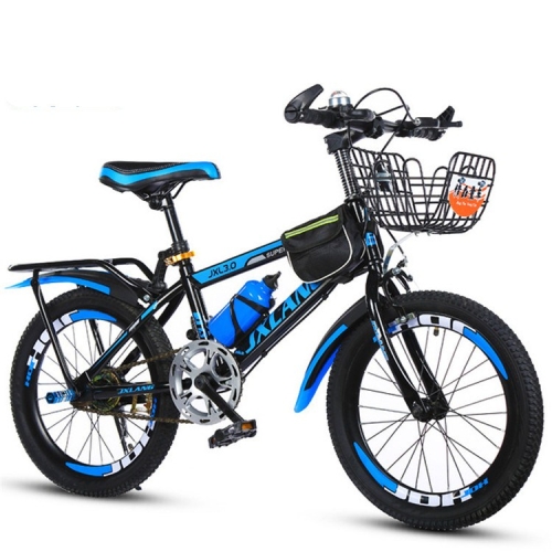 

18 Inch Childrens Bicycles 7-15 Years Old Children Without Auxiliary Wheels, Style:Variable Speed Luxury(Black Blue)