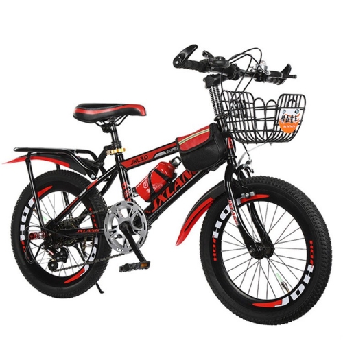 

20 Inch Childrens Bicycles 7-15 Years Old Children Without Auxiliary Wheels, Style:Variable Speed Luxury(Black Red)