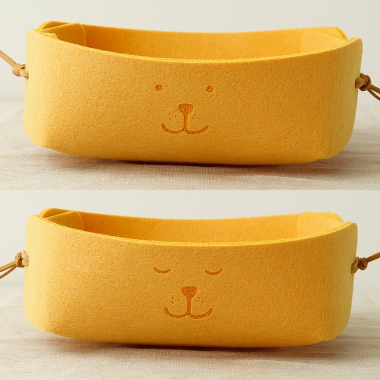 

Felt Office Desk Keys Debris Storage Box(Yellow)