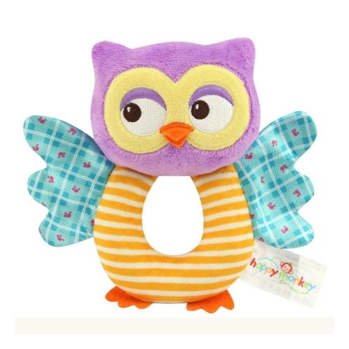 

Hand Bell Rattle Bed Bell Animal Plush Doll Baby Appease Toy(Owl)