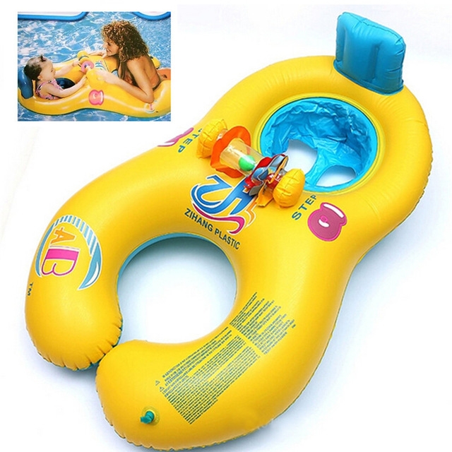 

PVC Parent-child Double Swimming Circle Yacht without Tent, Size: 100 x 70cm(Yellow)