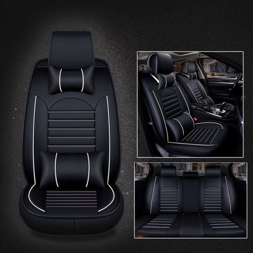 

Universal PU Leather Car Seat Cover Black White Deluxe