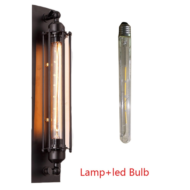 

UV/LED E27 Wall Lamp American Country Aisle Balcony Industrial Wind Iron Vintage Aidi Growing Flute Outdoor Bar Light with 4W LED Bulb