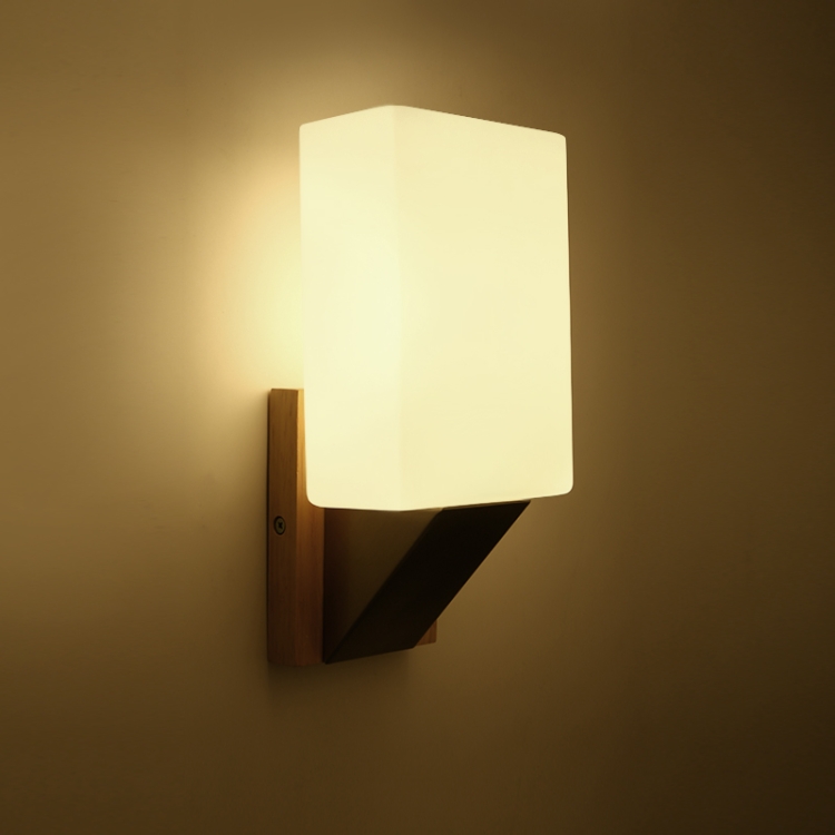 

Modern Minimalist Wood Bedside Wall Lamp Engineering Light without Light Source, AC 220V