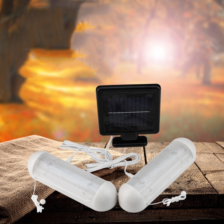 

Double-lamp Wall-mounted LED Solar Powered Shed Light IP44 Waterproof Outdoor Pull Lamp