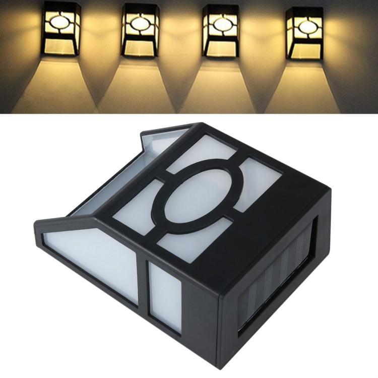 

2 PCS 2 LEDs Solar Powered LED Wall Mount Light Low Power Consumption Super Bright Garden Pathway Fence Lamp(Warm Light)