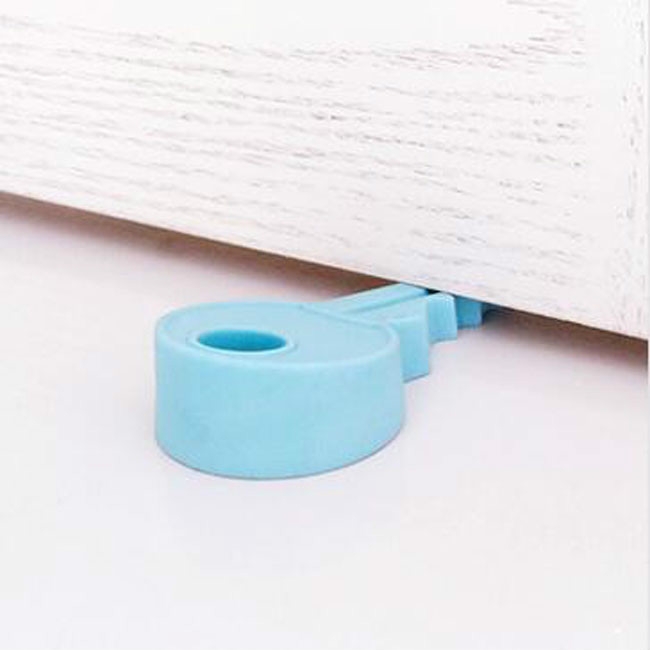 

10 PCS Creative Key Silicone Door Resistance Windproof Door Stop Child Baby Anti-pinch Security Crash Pad(Blue)