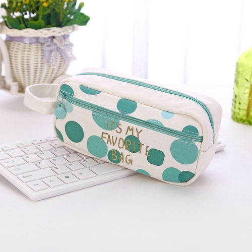 

Creative Green Geometry Simple Design Zipper Pencil Bags Large-capacity Pencil Box School Supplies Stationery(Big Dot)