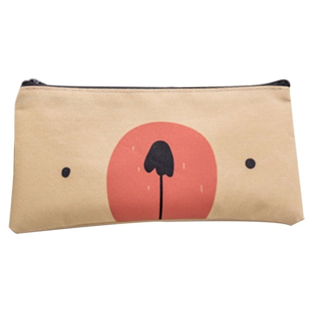 

2 PCS Cartoon Dog Simple Big Capacity Pencil Bag Office School Student Supplie Stationery(Light Yellow)