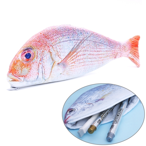 

Creative Fish Shape Pencil Case Kawaii Cloth Pencils Bags School Supplies Stationery Pen Bag Gifts(Red)