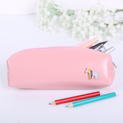 

Cartoon Kawaii Trojan Horse Kawaii PU Leather Horse Pencil Case Pencil Bag School Supplies Stationery Gift Students Cute Candy Color Storage Pencilcase(Pink)