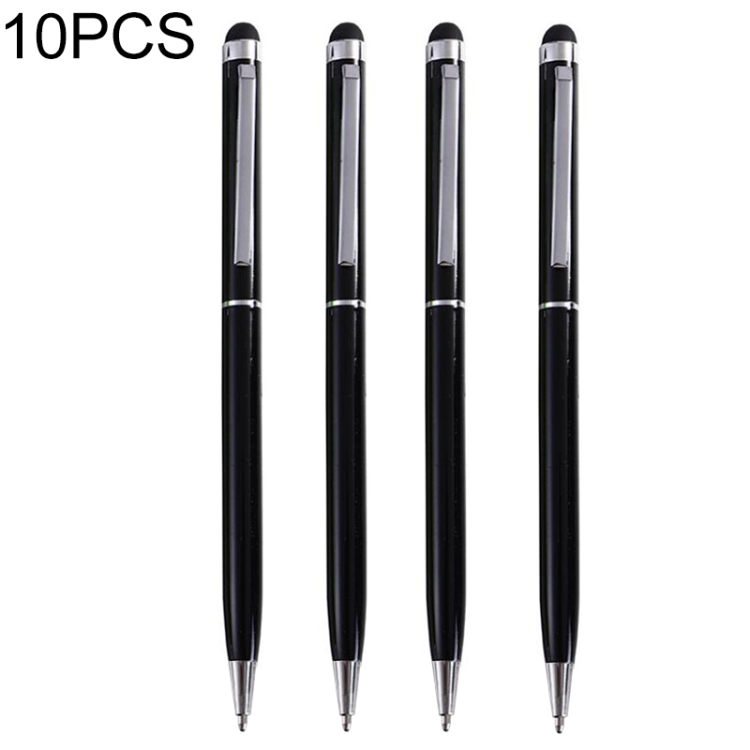

10 PCS Touch Pen Capacitive Touch Ballpoint Pen Children Student Stationery School Office Supplies, Ink Color:Black(Black)