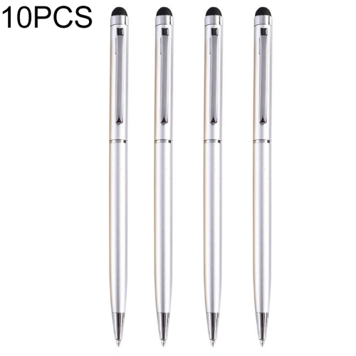 

2 PCS Touch Pen Capacitive Touch Ballpoint Pen Children Student Stationery School Office Supplies, Ink Color:Black(White)