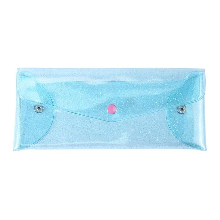 

Fashion Women Transparent Makeup Storage Bag Laser Pencil Case Pen Bags(Glitter powder blue)