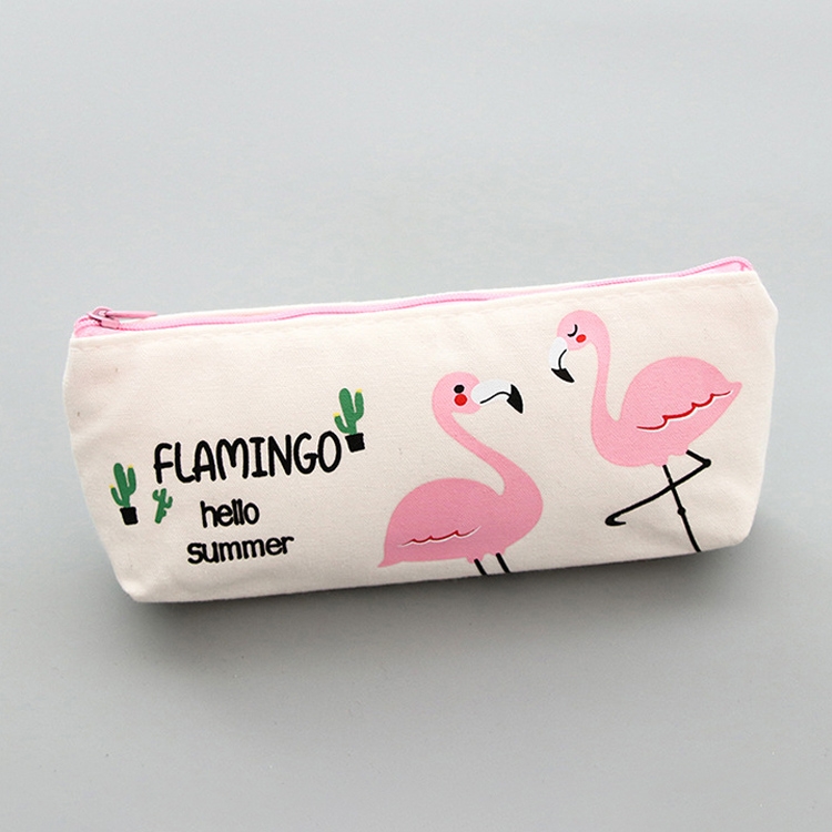 

Kawaii Pencil Case Flamingos Pattern Canvas Gift School Pencil Box Pencilcase Pencil Bag School Supplies Stationery(Big flamingo)