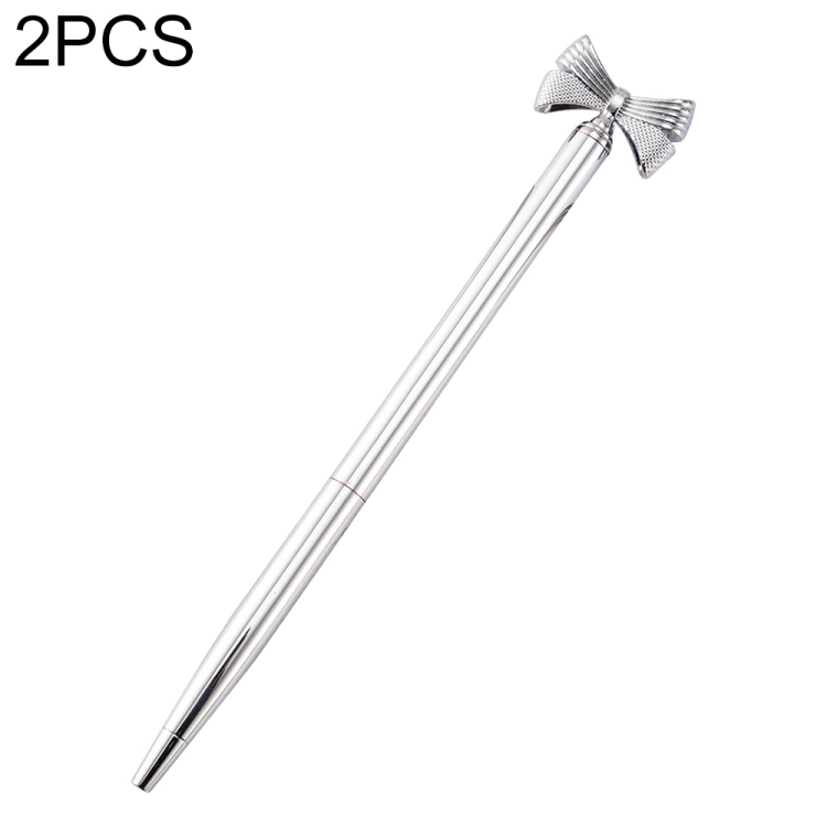 

Kawaii Cute Bow Ballpoint Pen Metal Ball Pen Fashion School Office Supplies Students Gift(Silver plating)
