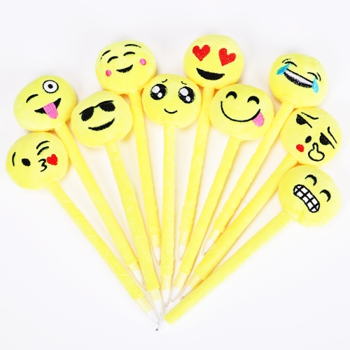 Sunsky 3 Pcs Cute Cartoon Plush Ballpoint Pen Emoji Stationery Kids Children Student School Office Supplies Random Color Delivery