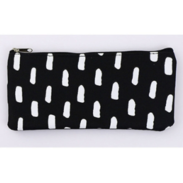 

Stripe Pencil Case Cosmetic Makeup Coin Pouch Organizer Zipper Purse Bag Box Stationary School Office Supplies(Black background)