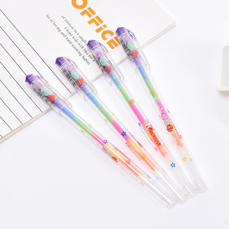 

4 PCS Highlighters Stationery Writing Office Pen 6 in 1 Watercolor Pen Water Chalk DIY Handmade Photo Album Color Pen