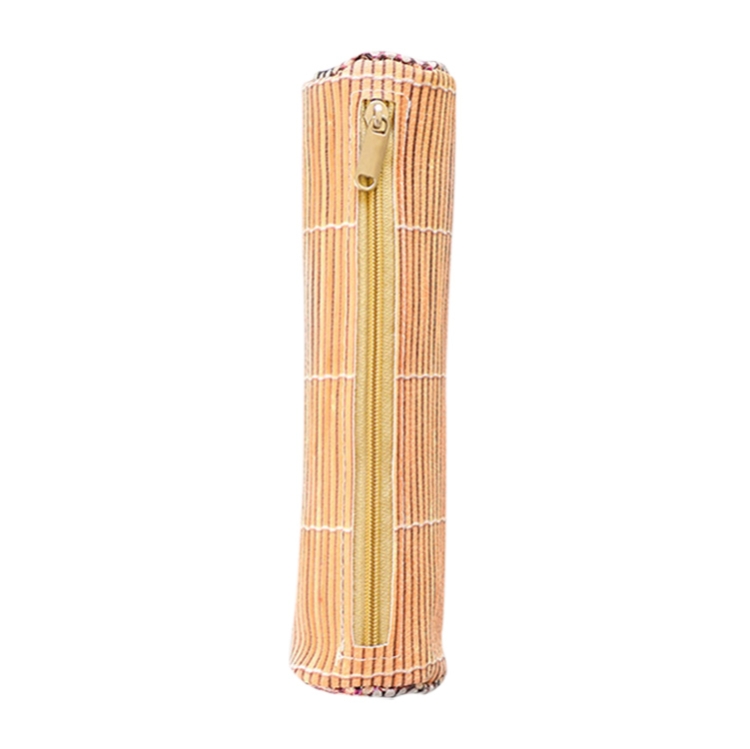 

Creative Pencil Bag Kimbap Rice Cylinder Fashion Cute Printing Zipper Pencil Bag Student Pencil Case(Orange)