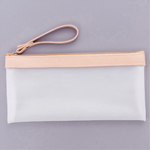 

Creative Solid Color Transparent Scrub Pencil Bag Student Pencil Case Office School Supplies(Beige)