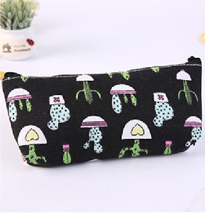 

2 PCS Kawaii Cute Cactus Plant Pencil Case School Supplies Pen Case(Black)