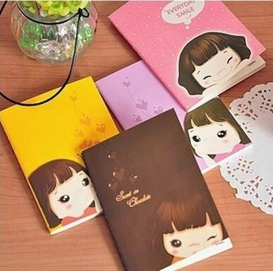 

5 PCS Paper Notebook Lovely Girl Lined Paper Diary Journal Kids Gift, Random Color