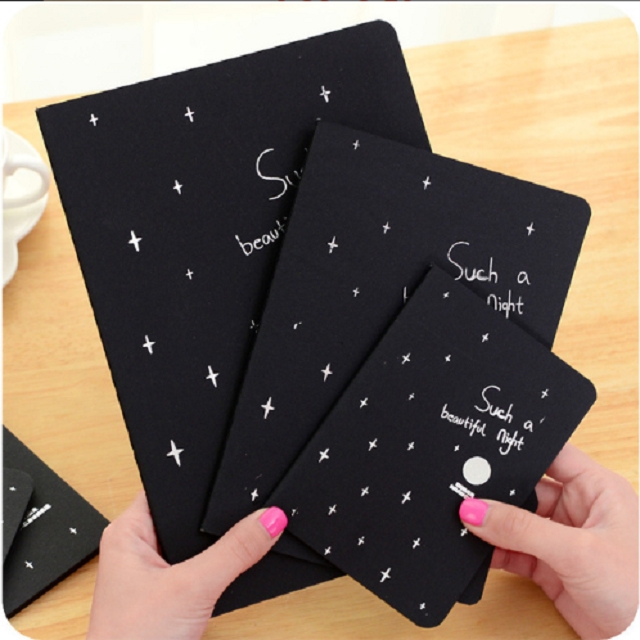 

Sketchbook Diary Drawing Painting Graffiti Soft Cover Black Paper Sketch Book Notebook Office School Supplies Gift, Size:S 56K