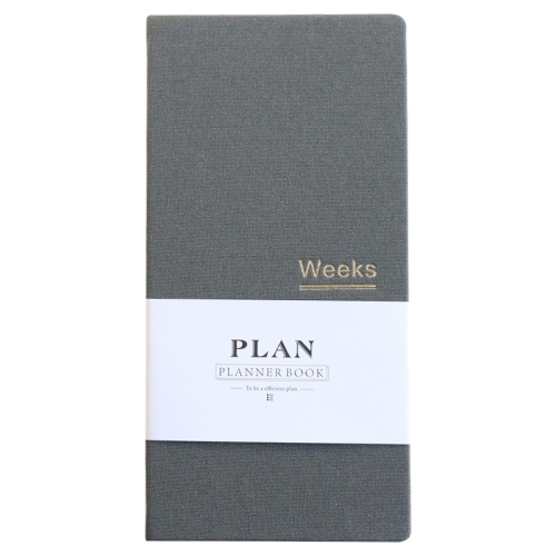 

Classic Hardcover Office School Weekly Planner Notebooks Stationery Personal Agenda Planner Organizer, Size:A6 18.9x9.4cm(Grey)