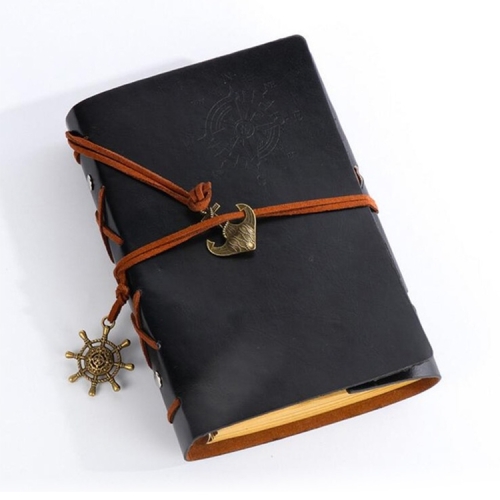 

P697 Creative Corsair Anchor Stationery Notepad Office Supplies School Cute Retro Spiral Notebook Diary Book(Black)