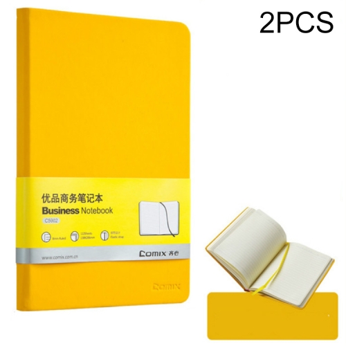 

2 PCS 122sheets Notebook Thickened A5 Soft Leather Notepad Color Portable Diary Book Planners Office Stationery(Yellow)