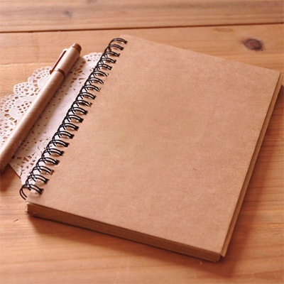 

A5 Retro Simple Coil Sketch Notebook Painting Notepad Kraft Paper Diary Notebook(Brown)