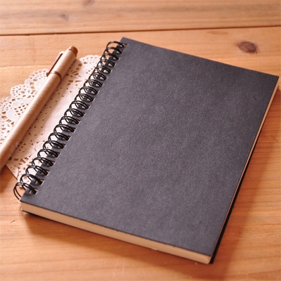 

AE136522 Retro Simple Coil Sketch Notebook Painting Notepad Kraft Paper Diary Notebook(Black)
