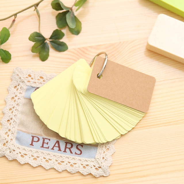 

Notepad Reciting Note Book Writing Portable School Supply Loose-Leaf Mini Stationery Vocabulary Book(Beige)