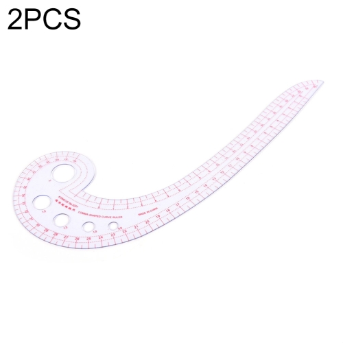 

2 PCS Long Comma Shaped Plastic Transparent Curve Ruler(Transparent)