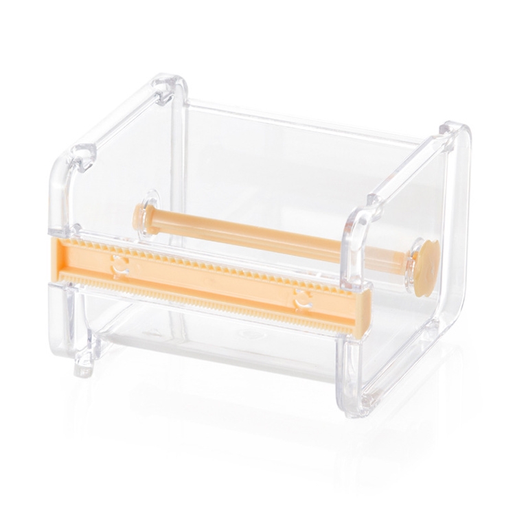 

Tape Cutter Office Tape Dispenser Tape Storage Box, Size:10.3x9.1x7.1cm(Yellow)