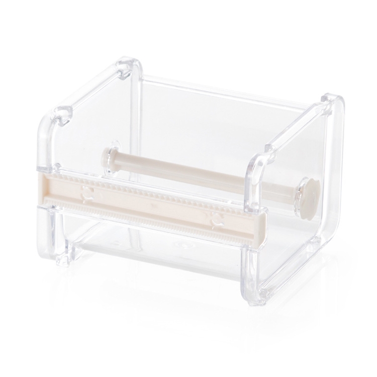 

Tape Cutter Office Tape Dispenser Tape Storage Box, Size:10.3x9.1x7.1cm(Beige)