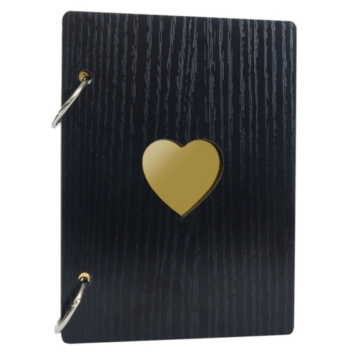 

3 PCS 6 inch 32 Pages Wooden Photo Album Baby Growth Memory Life Photo Record Book(Black)