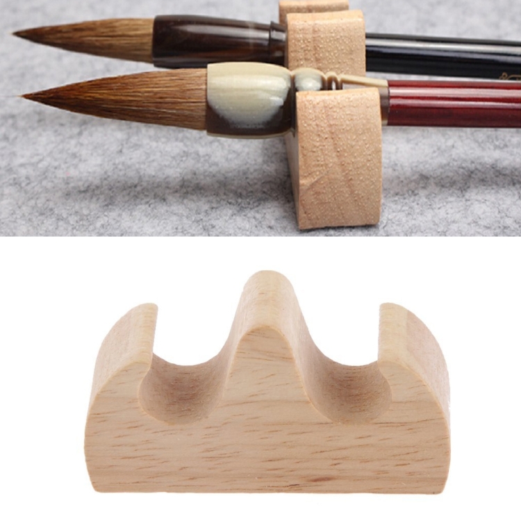 

2 PCS Pen Holder Wood Chinese Writing Pen Holder Calligraphy Brush Desktop Decoration
