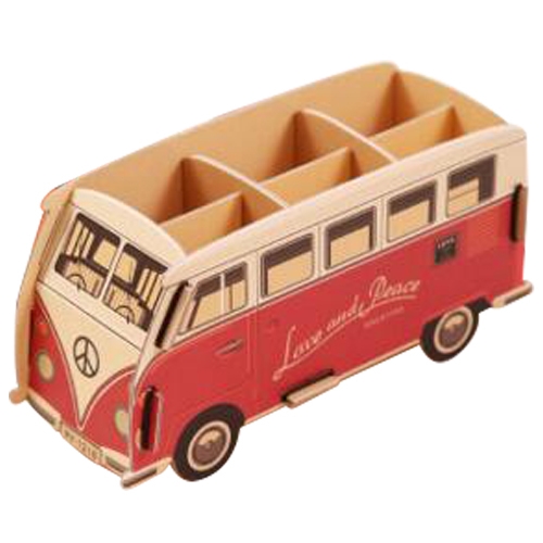 

Lovely Multifunction DIY Pen Holder Papery Pens Stand Pencil Holders Desk Large Office Accessories Supplies Stationery(Red Bus)