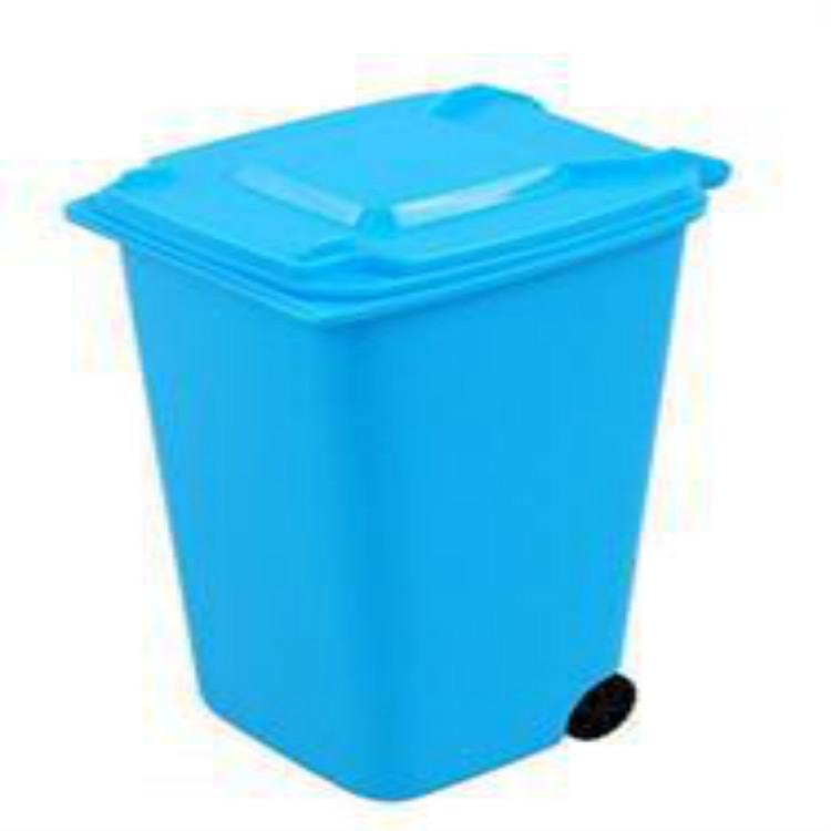 

2 PCS Mini Desk Tidy Desktop Trash Can Stationery Organizer Pen Pot Holders(Blue)