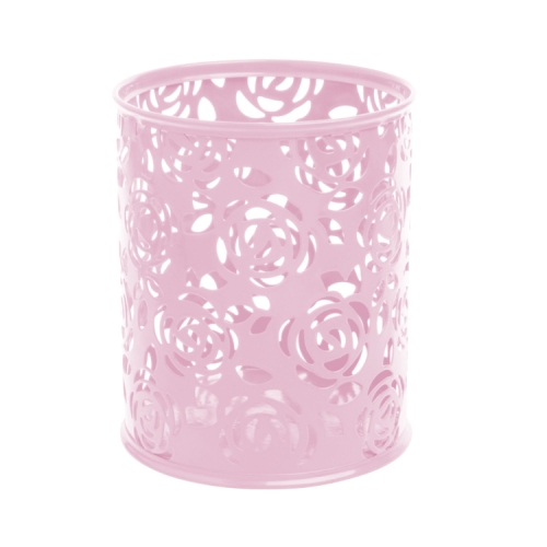 

Hollow Flower Brush Storage Pen Pencil Pot Holder Container Desk Organizer(Pink)