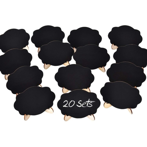 

20 Sets Mini Butterfly Chalkboard Signs Small Blackboard with Wooden Frame Easel Kids Craft Party Wedding Decoration