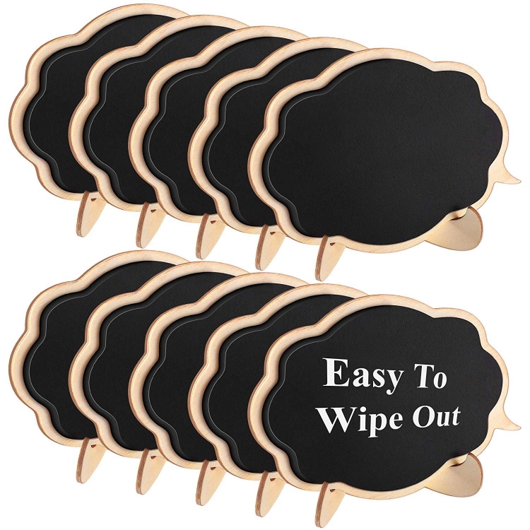 

10 PCS Mini Thicker Cloud Shape Black Chalkboards Wood Small Message Board