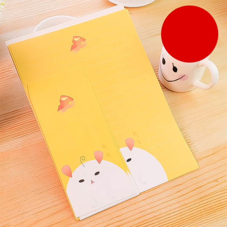 

Card Communication Paper Envelope Set Cute Romantic Love Letter 3 Envelope +6 Letter Paper Sets(Mouse)