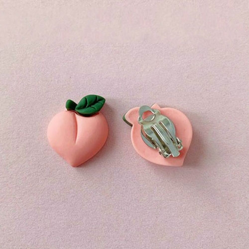 

Summer Cute Fashion Fruit Stud Earrings For Women(Peach Clip Earring)
