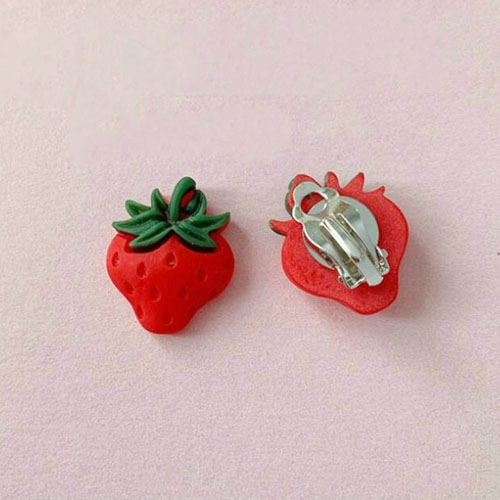 

Summer Cute Fashion Fruit Stud Earrings For Women(Strawberry Clip Earring)